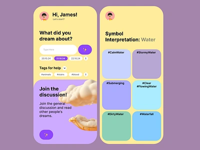 Dream Interpretation App Mobile Design app dreams figma mobile ui ux