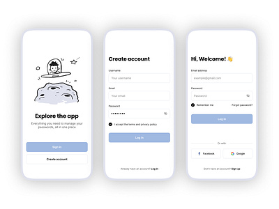 Login & Sign up - UI/UX Design create account create account screen login login sign up sign in sign in screens sign up sign up screens signin ui signup ui