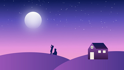 Stargazing Night design night scene vector