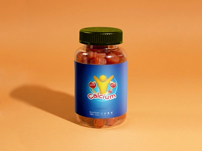 Medicine Label Design: Kids’ Dietary Supplements by Bulbul calcium creative design graphic design kids label label design medical medicine packaging tablet