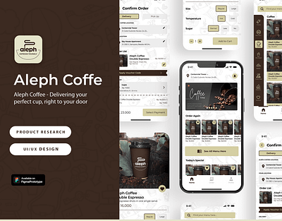 UI/UX | Aleph Coffee - Delivering your perfect coffee design figma mobile app product design product reseach ui ui design ux