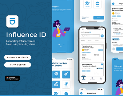 UI/UX | InfluenceID - Connecting Influencers and Brands design figma mobile app product design product reseach ui ui design ux