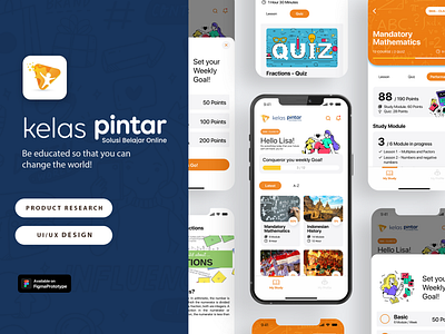 UI/UX | Kelas Pintar - Be educated & change the world! design figma mobile app product design product reseach ui ui design ux