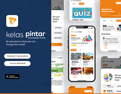 UI/UX | Kelas Pintar - Be educated & change the world! design figma mobile app product design product reseach ui ui design ux