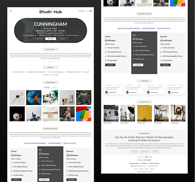 Studio Detail Market Place Profile booking clean commercial creativity design digital marketing figma marketplace photographer photographer profile photography photoshoot product photography profile rent studio studio profile ui ux design user experience user interface