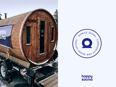 Happy Sauna Logo brand identity branding graphic design happy sauna identity logo mobile sauna sauna