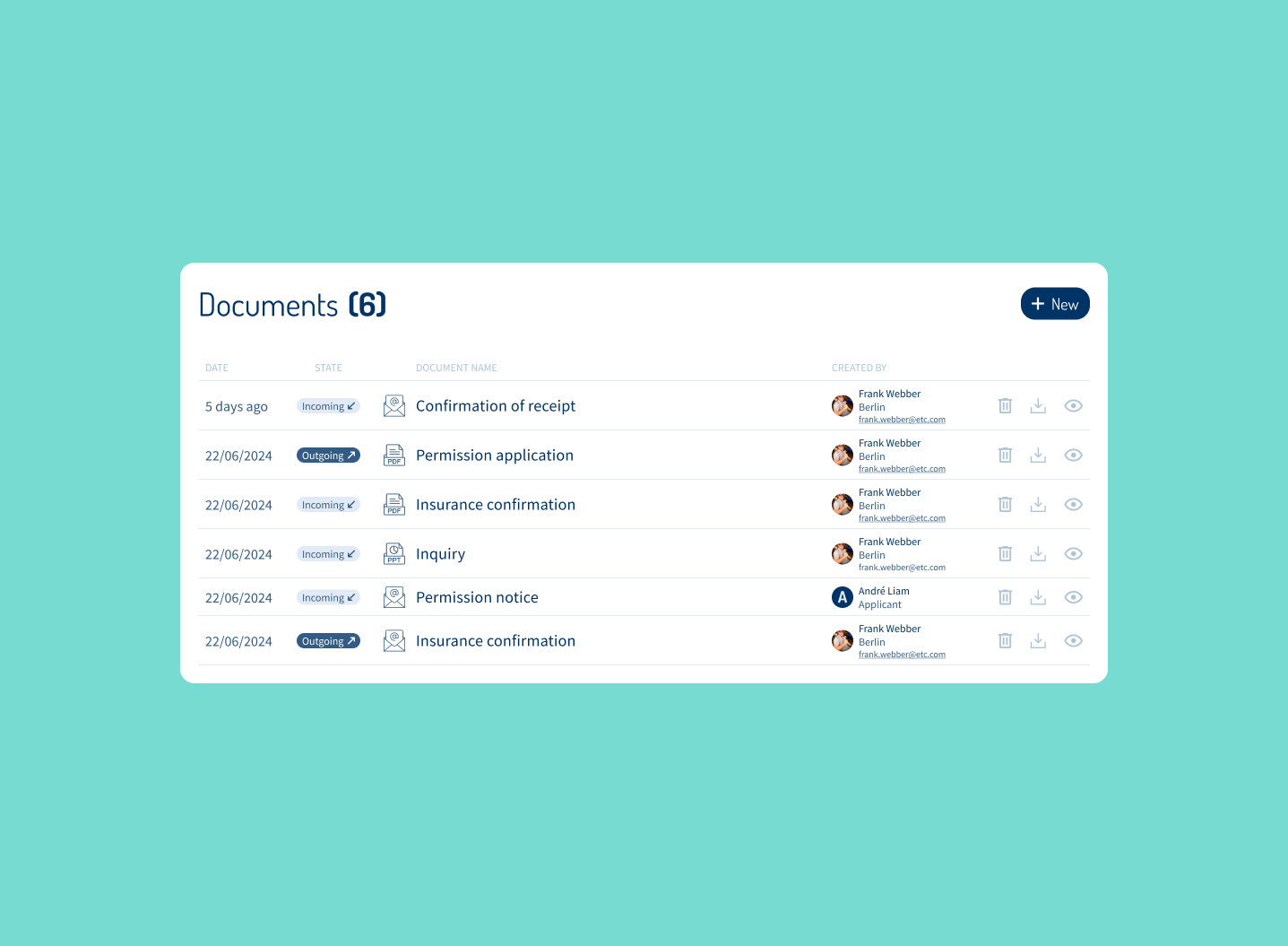 List of Documents animation app design desktop documents documents list ui