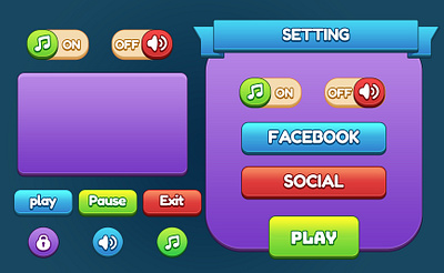 Casual Game UI Setting Screen, Setting Popup Game buttons casual game design game ui graphic design mobile apps mobile game ui setting panel setting screen ui ui design web mobile application web apps