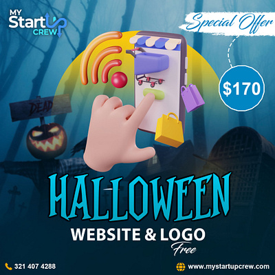 Spook-tacular Offer Alert! branding design graphic design halloween illustration logo my startup crew typography ui ux vector web design