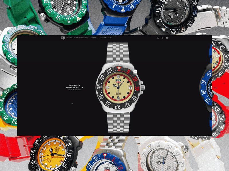 TAG HEUER X KITH design interface ui webdesign