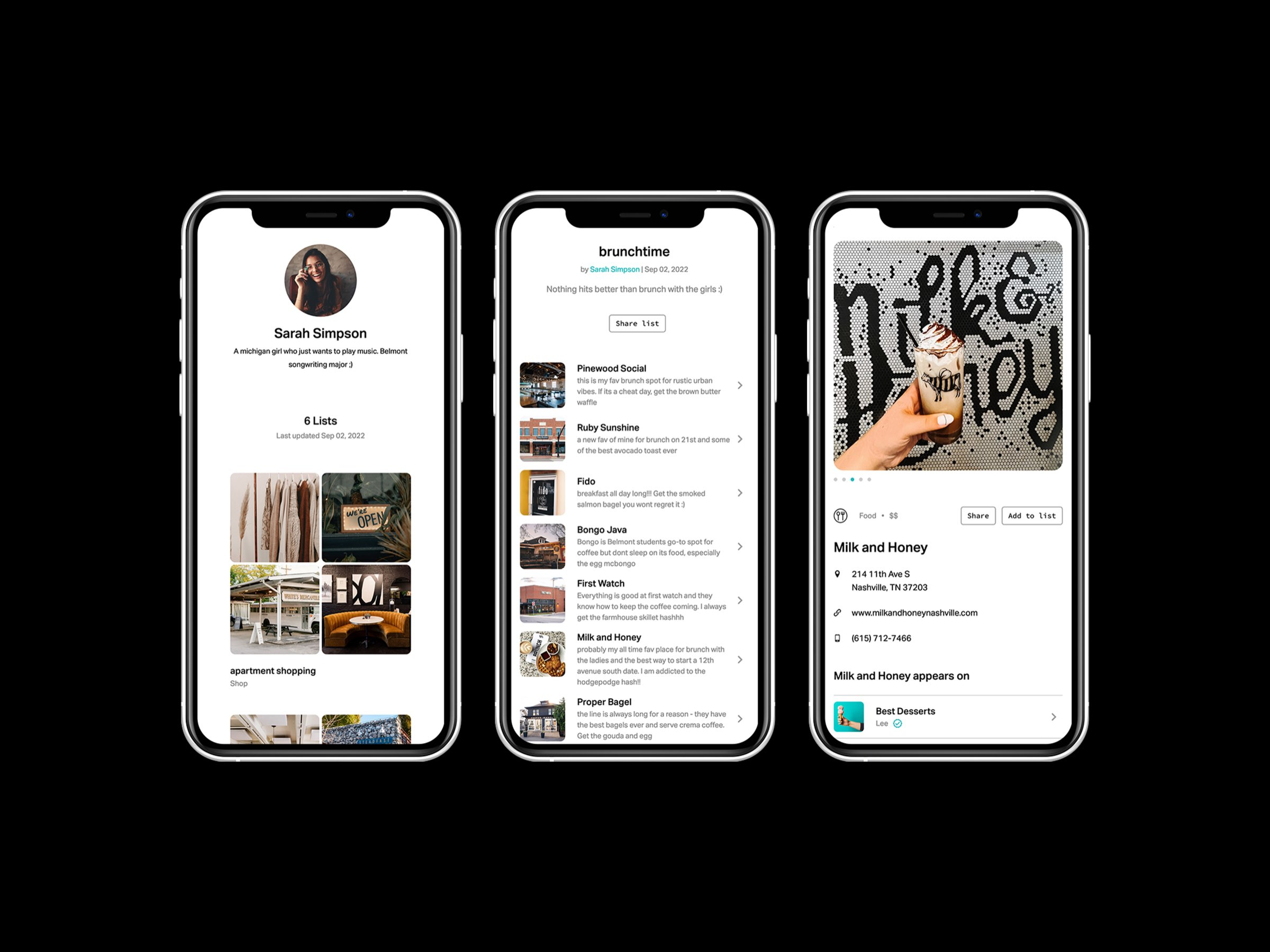 Example of NSHVLL app screens