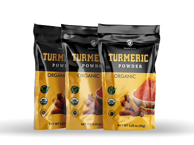 Turmeric Packaging Design branding design graphic design label design mylar bag design packaging design packaging label packaging turmeric pouch packaging product label design product packaging turmeric