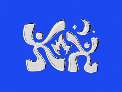 Nocturnal People 3D Logo 3d logo animated logo animation branding dancing fire logo moon symbol