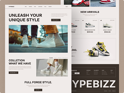 Shoes Store Landing Page - HYPEBIZZ👟 ecommerce ecommerce landing page landing page nike shoes shoes store sneakers store web web design website design