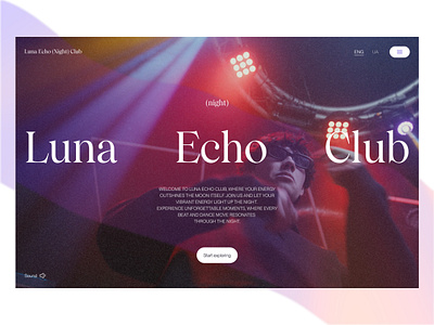 Landing page nightclub hero hero srction landing ui ui design web web design