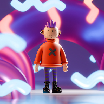 Cool Guy 3d animation character design illustration stylized