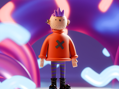 Cool Guy 3d animation character design illustration stylized