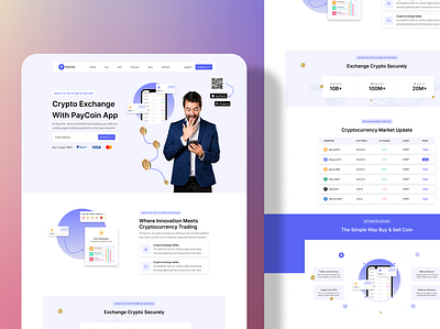 Crypto Exchange Landing Page animation crypto exchange free landing page minimilastic ui