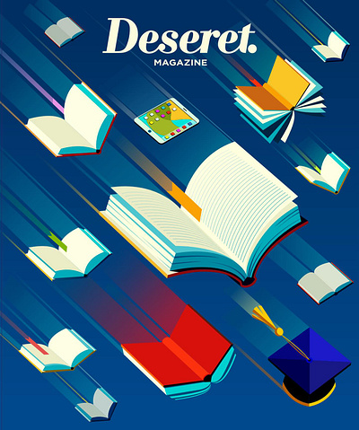 Education books conceptual digital editorial education folioart illustration magazine cover peter greenwood vector