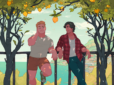 Lemons book cover character digital folioart illustration lgbtq publishing ricardo bessa romance travel