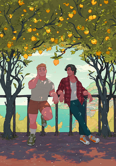 Lemons book cover character digital folioart illustration lgbtq publishing ricardo bessa romance travel