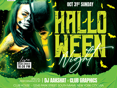 Halloween Party Flyer club club flyer design flyer flyer design flyer template hallloween night halloween halloween card halloween decor halloween decoration halloween gift halloween party halloween party flyer halloween week holiday horror night instagram spooky night spooky season