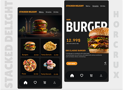 Stacked-Online Delivery Application Design canva figma food onlinedelivery ui uiux