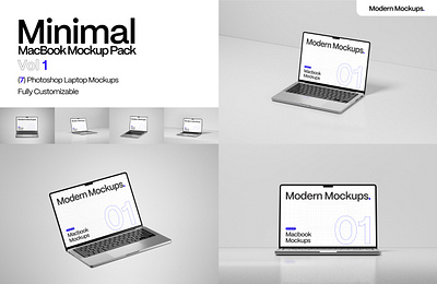 Minimal MacBook Mockup Pack 3d apple branding c4d customizable mockup laptop laptop mockup macbook mockup macbook pro mockup mock up mockups photoshop portfolio site mockup ui user interface web mockup