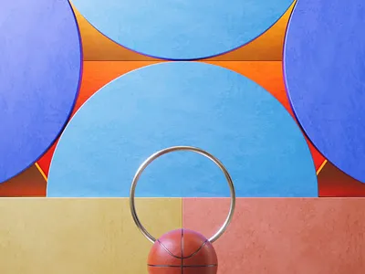 BOUNCE 3d design animation ball basket c4d cinema4d design dribbble graphic design illustration loop motion graphics poster