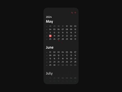 Calendar Mobile App app prototype calendar app clean ui date picker event planner figma interactive design minimalist ui mobile design mobile ui modern design motion design productivity app schedule planner task management time management ui design user experience user interface ux design