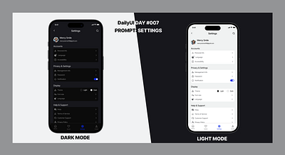 DailyUI #007 SETTINGS dailyui design figma settings uichallenge