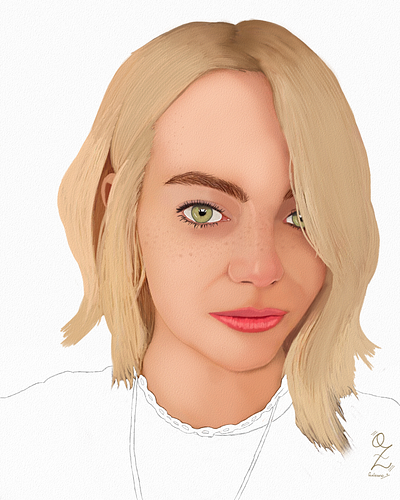 Emma Stone Portrai Color Sketch by Oz Galeano art arte boceto design dibujo digitalart drawing emma stone fanart illustration movie ozgaleano portrait retrato sketch