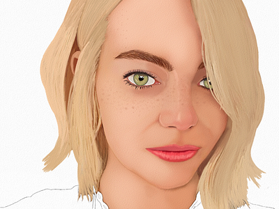 Emma Stone Portrai Color Sketch by Oz Galeano art arte boceto design dibujo digitalart drawing emma stone fanart illustration movie ozgaleano portrait retrato sketch