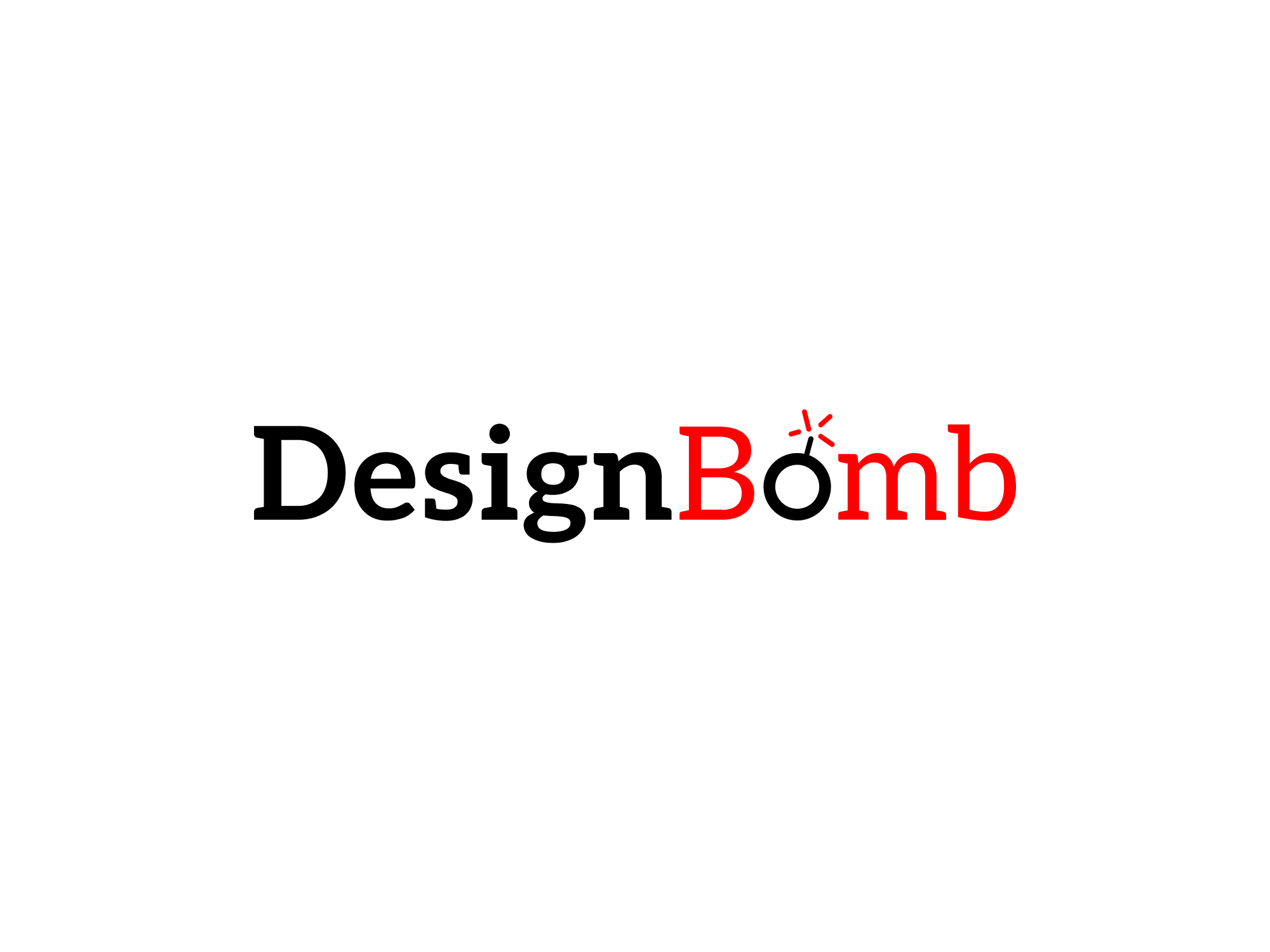 DesignBomb Logo black brand branding custom type design design bomb graphic illustration lettering logo logo design logo mark logotype minimal monogram red simple typography white wordmark