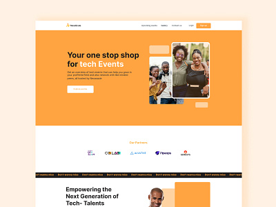 Nexa Events landing page branding design minimalist ui web