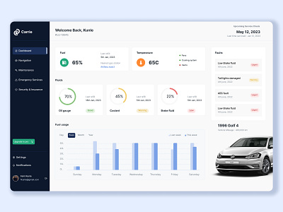 Carrie Dashboard charts dashboard intrerface design ui