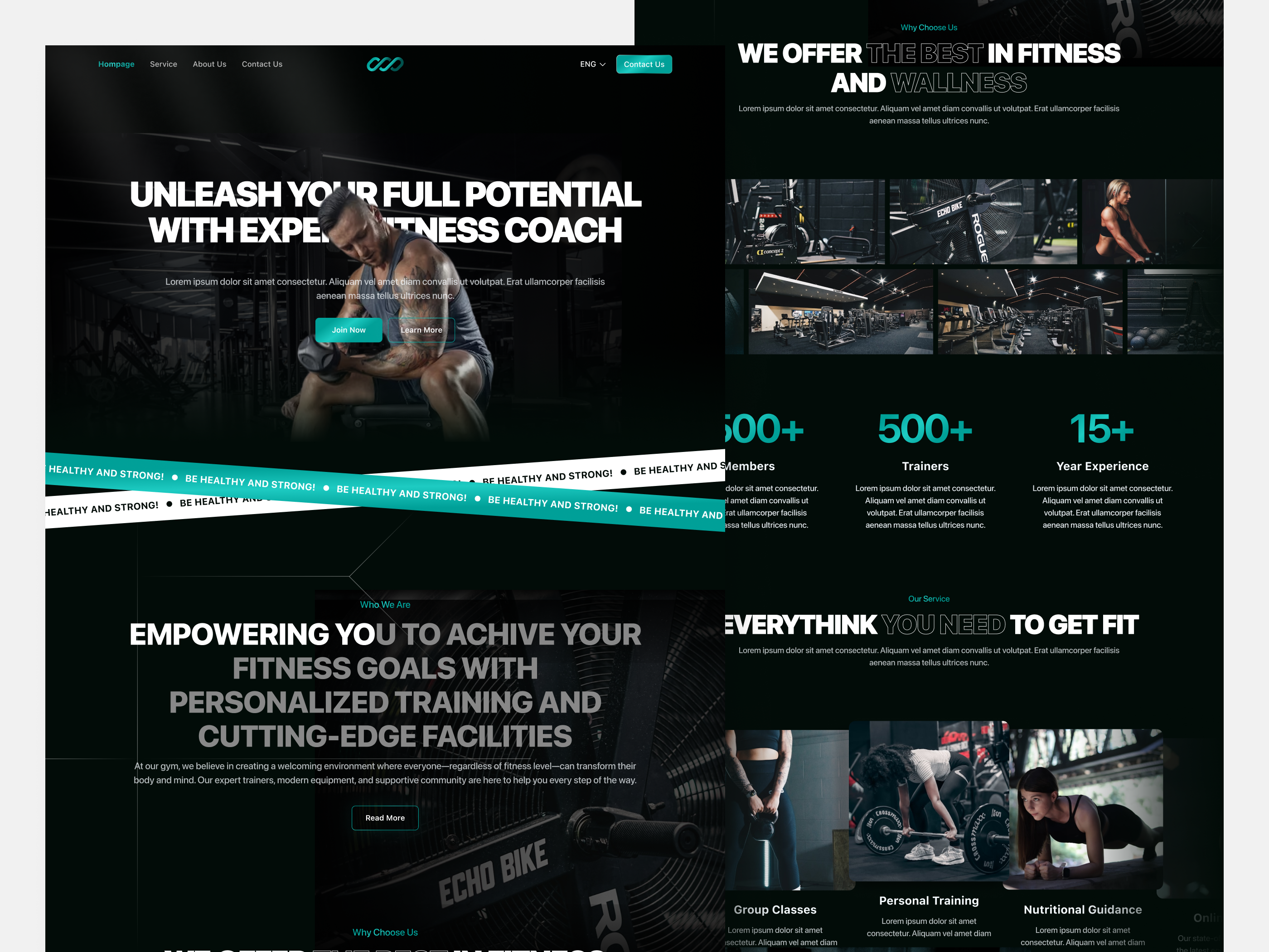 INFINIT - GYM CENTER amazing darkmode fitness futuristic gym landingpage sport wild