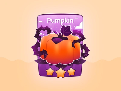 Pumpkin card game halloween item ivy pumpkin rpg vector