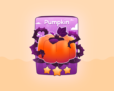 Pumpkin card game halloween item ivy pumpkin rpg vector