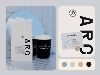 Arc Coffee Branding and Packaging - Cafe 3d animation brand identity branding brew cafe coffee design drink emblem graphic design illustration label label desing logo logomark logos motion graphics packaging ui