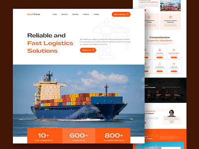 Logistics Solutions Landing Page Design advertising branding business post creative creative design delivering ui design development graphic design logistics logistics solutions shipping strategy supply chain supply chain website ui warehouse web ui