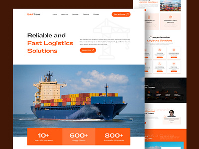 Logistics Solutions Landing Page Design advertising branding business post creative creative design delivering ui design development graphic design logistics logistics solutions shipping strategy supply chain supply chain website ui warehouse web ui