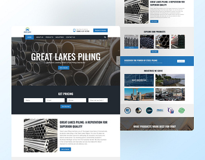 Great Lakes Piling - Landing Page Revamp for Enhanced Product Pr branding design follow me forsale illustration popular ui uidesign webdesign webs