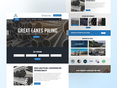 Great Lakes Piling - Landing Page Revamp for Enhanced Product Pr branding design follow me forsale illustration popular ui uidesign webdesign webs