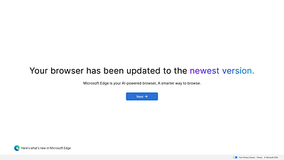 Microsoft Edge Update Screen desktop figma logo microsoft ui uidesign uiux webdesign