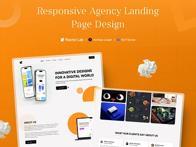 Raster Lab | Agency Landing Page 3d design agency ui design alp clean ui creative design digital agency hero section landign page landing page minimal ui design modern design pakistan raster lab sleak ui ui ui design uiux ux web design