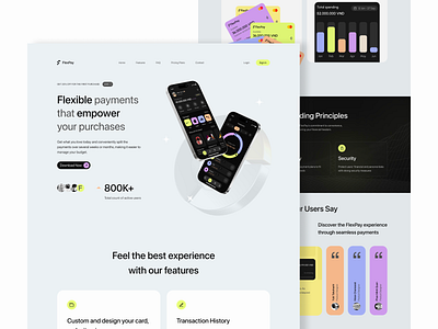 FlexPay - Buy Now Pay Later (BNPL) - Fintech Landing Page bnpl buy now pay later finance fintech landing page product design ux ui ux ui design web web design website