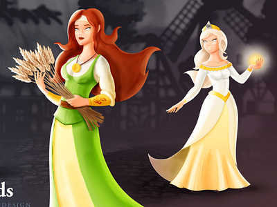 Female RPG Game Characters character design female game goddess goddesses gods illustration medieval rpg women