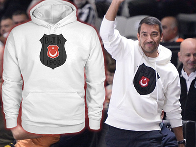 Giovanni van Bronckhorst BJK (Beşiktaş J.K.) Hooded Sweatshirt design illustration