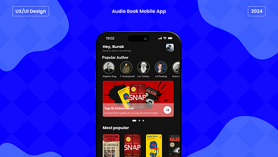 Audiobook App UI/UX Design app app design appshowcase audiobook audiobookapp design graphic design mobile app ui ux